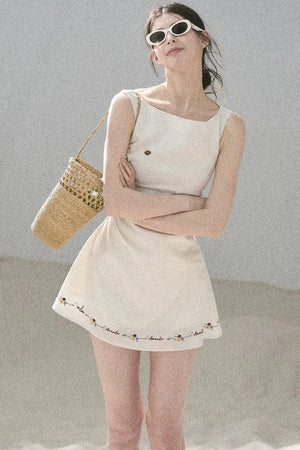 French Embroidery A-Line Dress