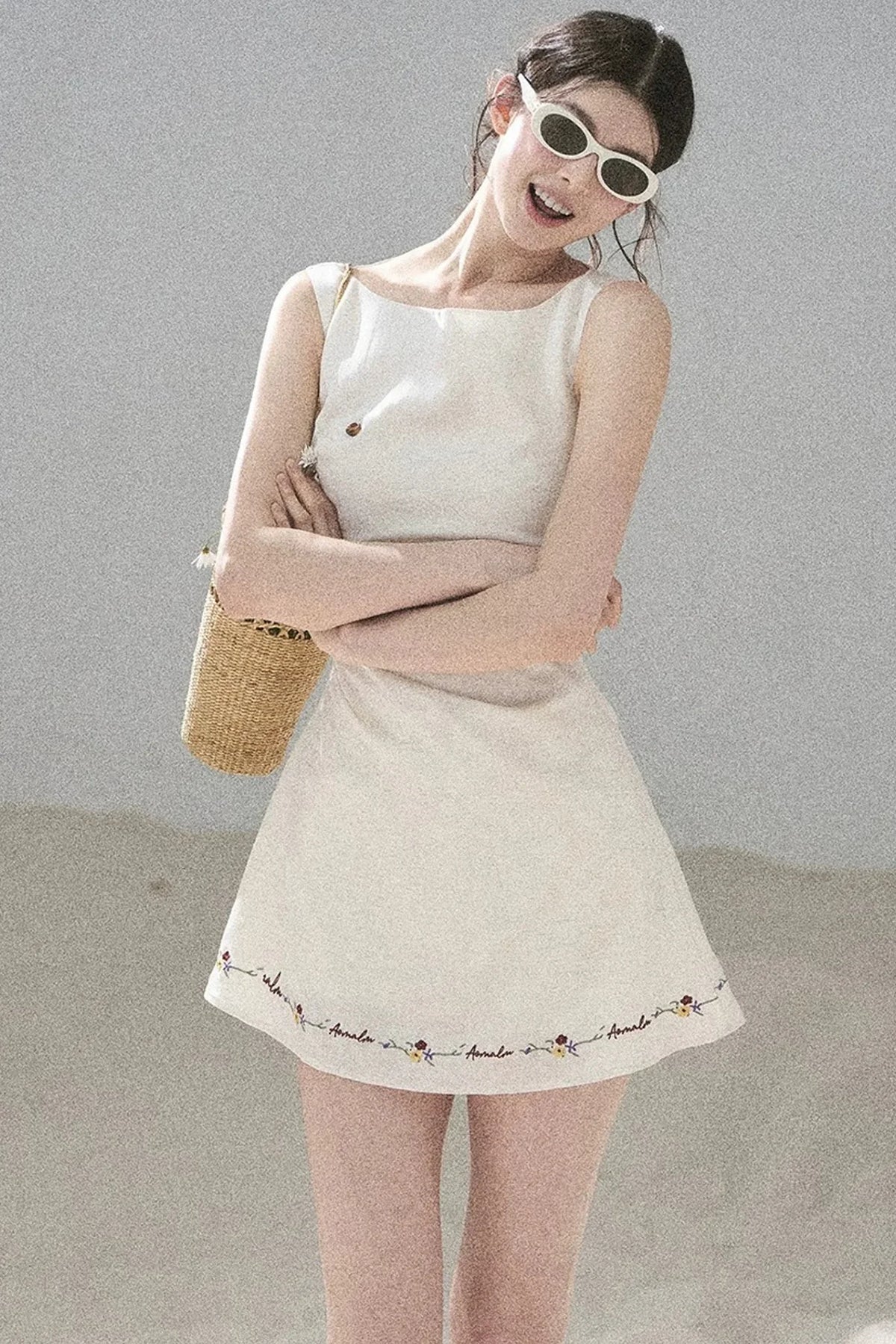 French Embroidery A-Line Dress