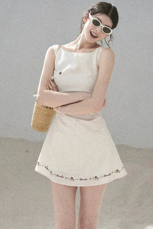 French Embroidery A-Line Dress