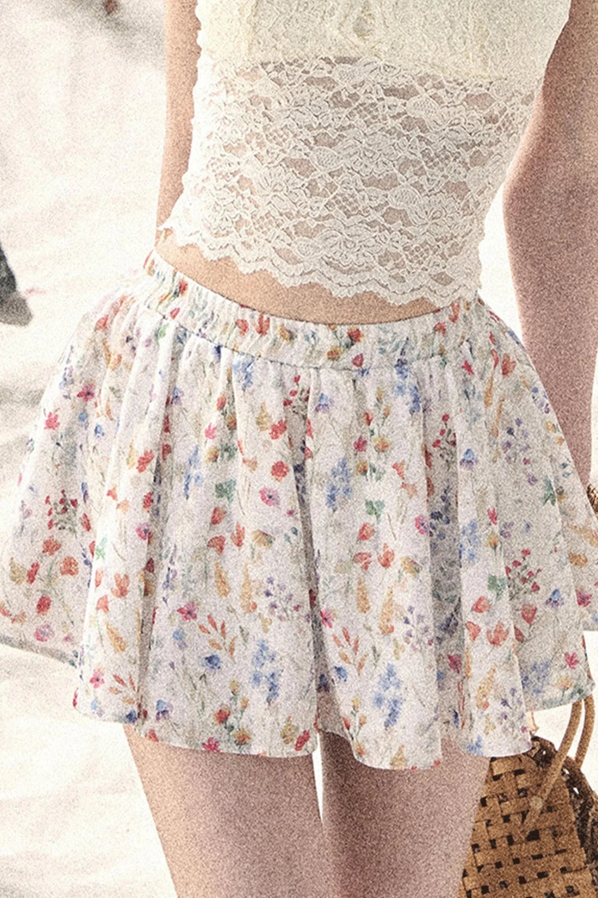 French Floral A-Line Skirt