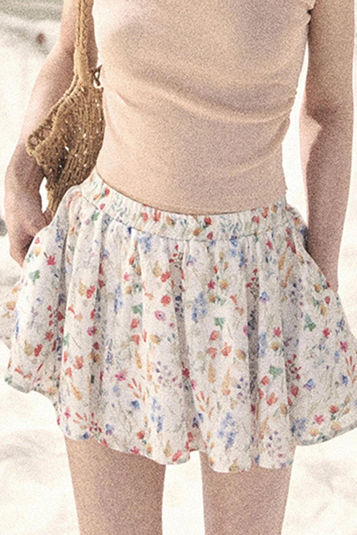 French Floral A-Line Skirt