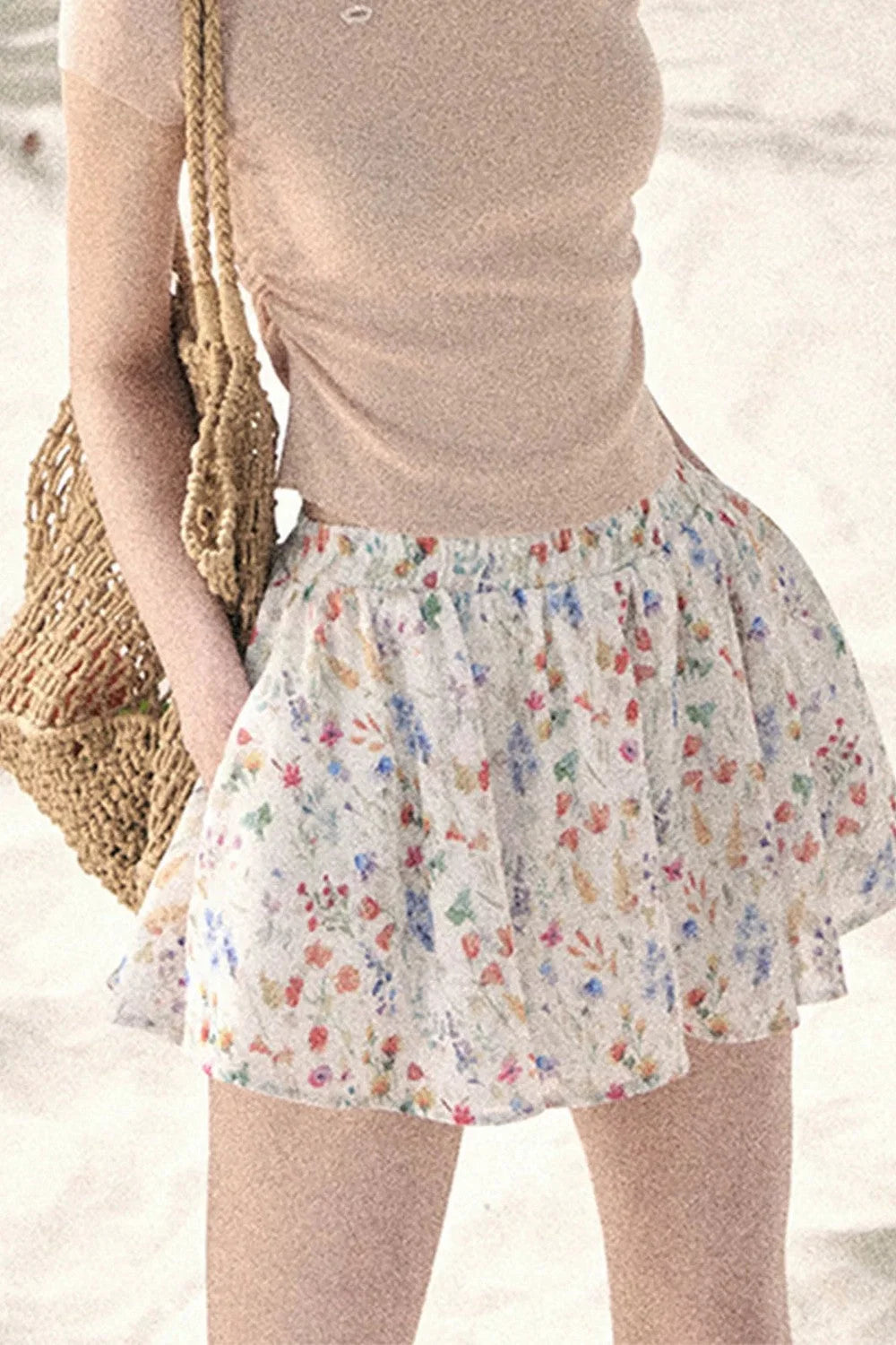 French Floral A-Line Skirt