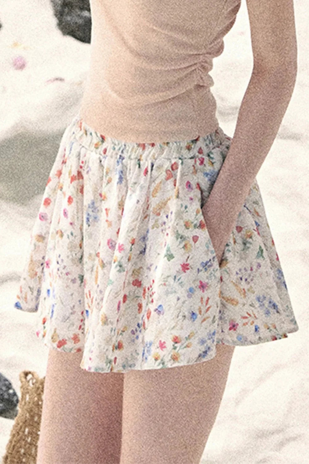 French Floral A-Line Skirt