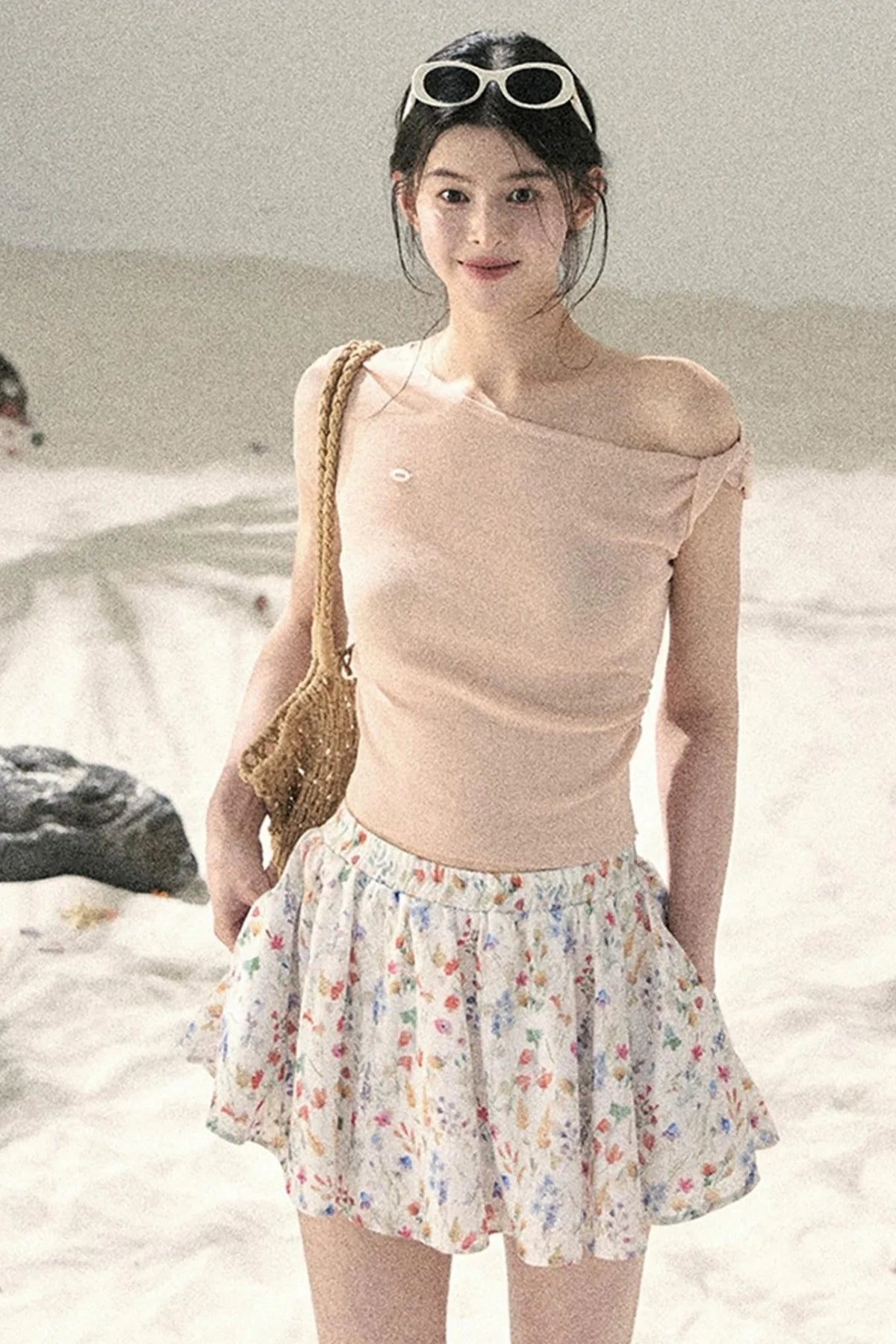 French Floral A-Line Skirt