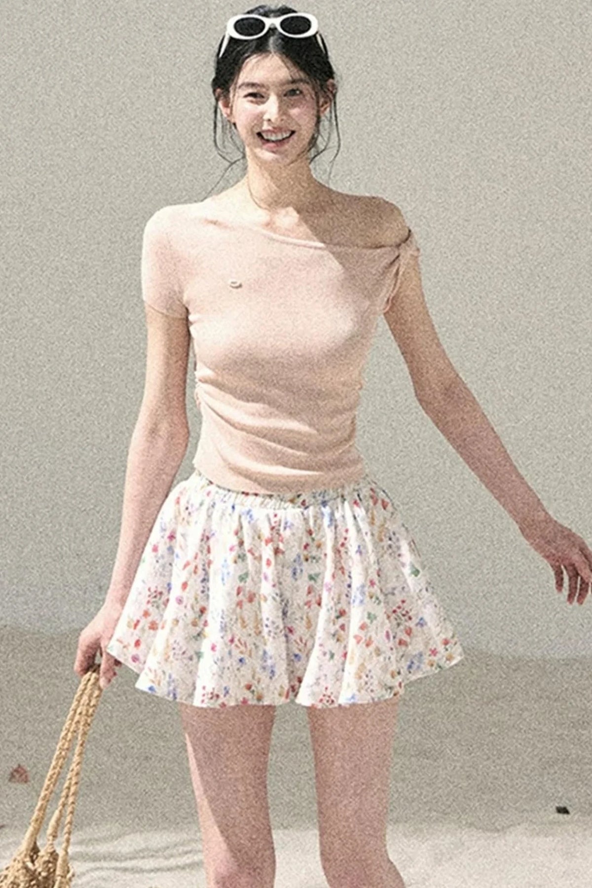 French Floral A-Line Skirt