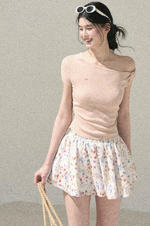 French Floral A-Line Skirt