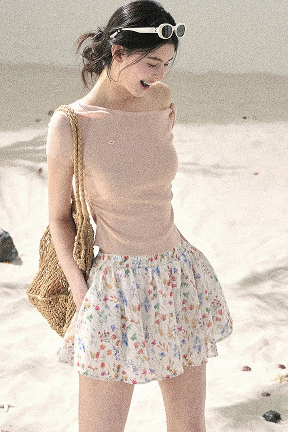 French Floral A-Line Skirt