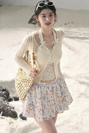 French Floral A-Line Skirt