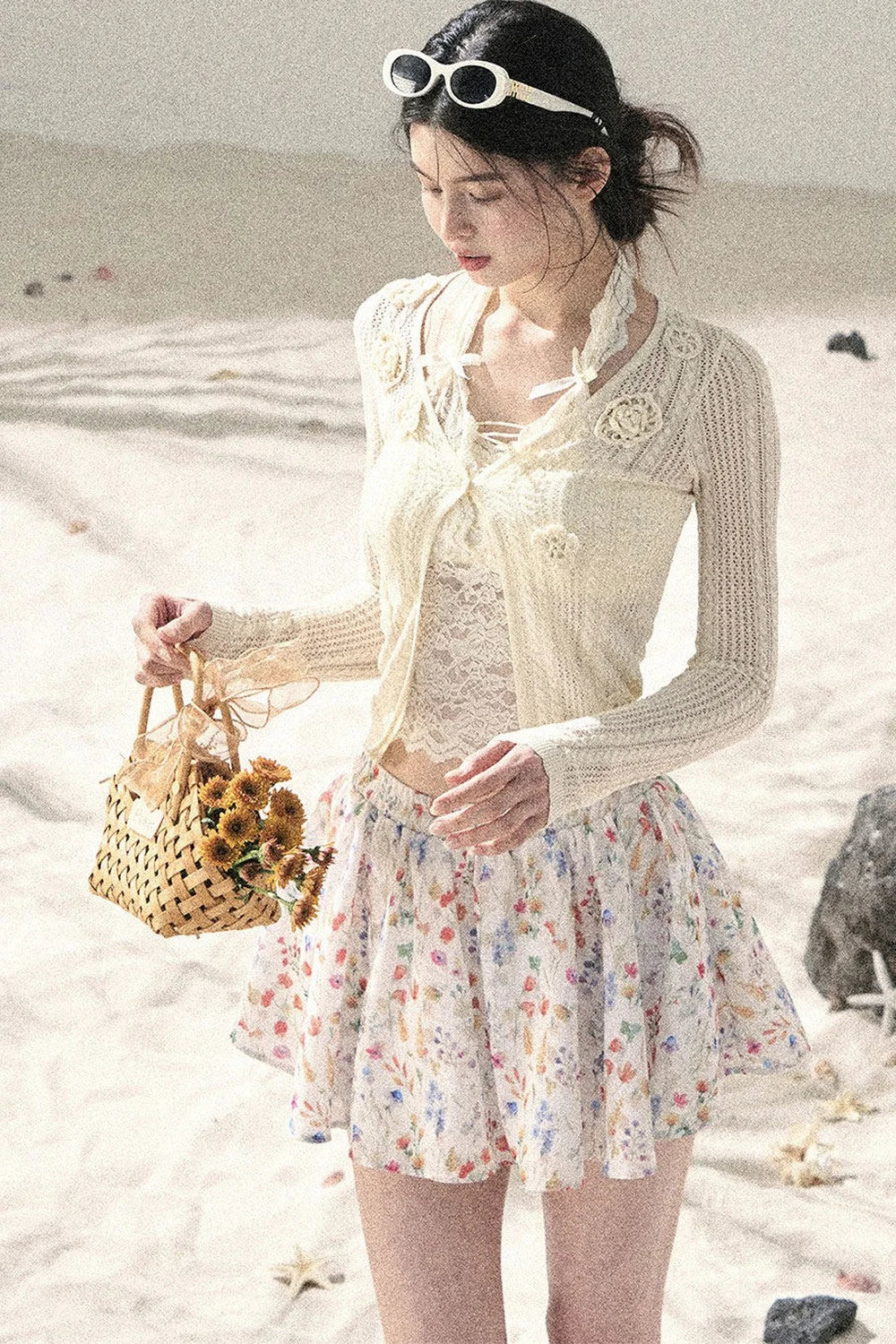 French Floral A-Line Skirt