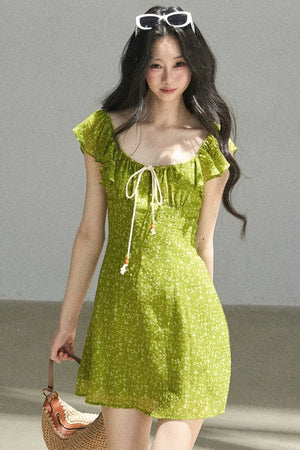 French Floral Chiffon Dress