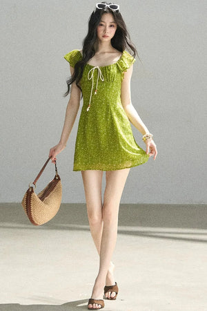 French Floral Chiffon Dress
