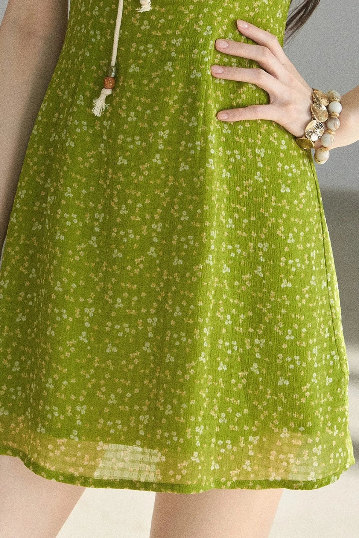French Floral Chiffon Dress