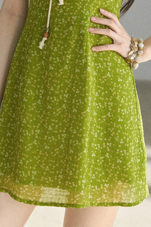 French Floral Chiffon Dress