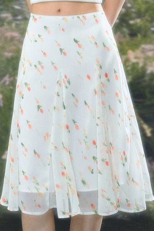French Floral Chiffon Skirt