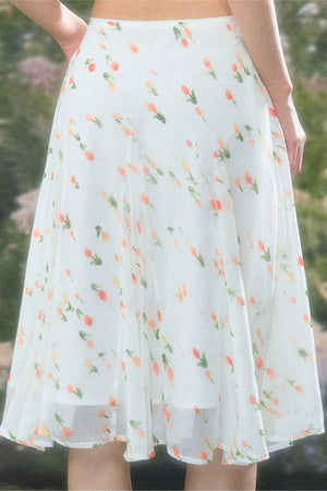 French Floral Chiffon Skirt