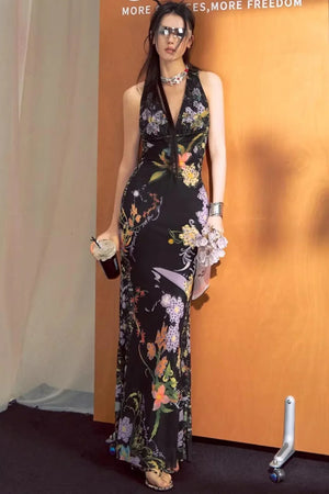 French Floral Fishtail Dress