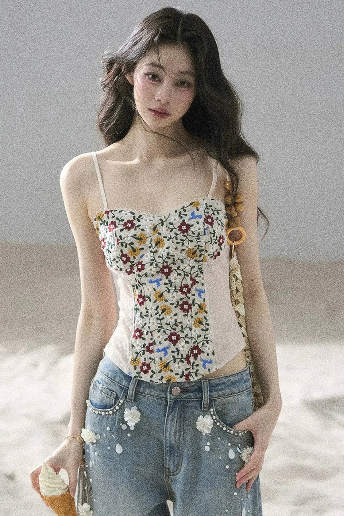 French Floral Lace Camisole Top