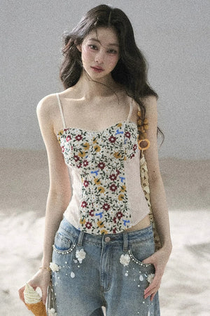 French Floral Lace Camisole Top