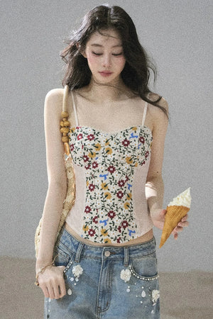 French Floral Lace Camisole Top