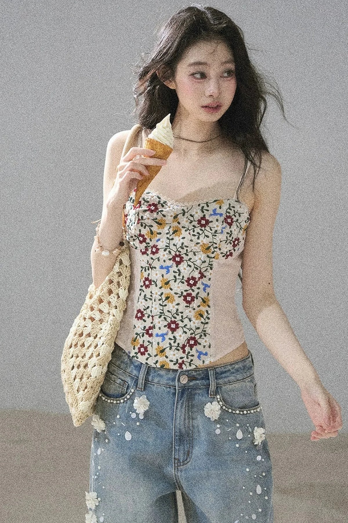 French Floral Lace Camisole Top