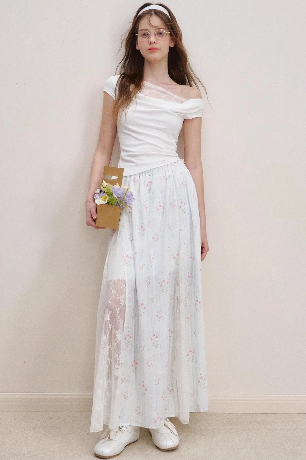 French Floral Lace Skirt