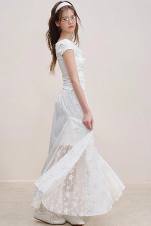 French Floral Lace Skirt