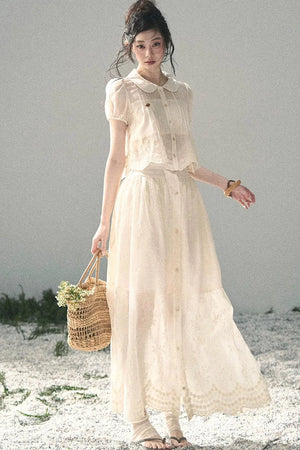 French Floral Lace Two-Piece Set-Up