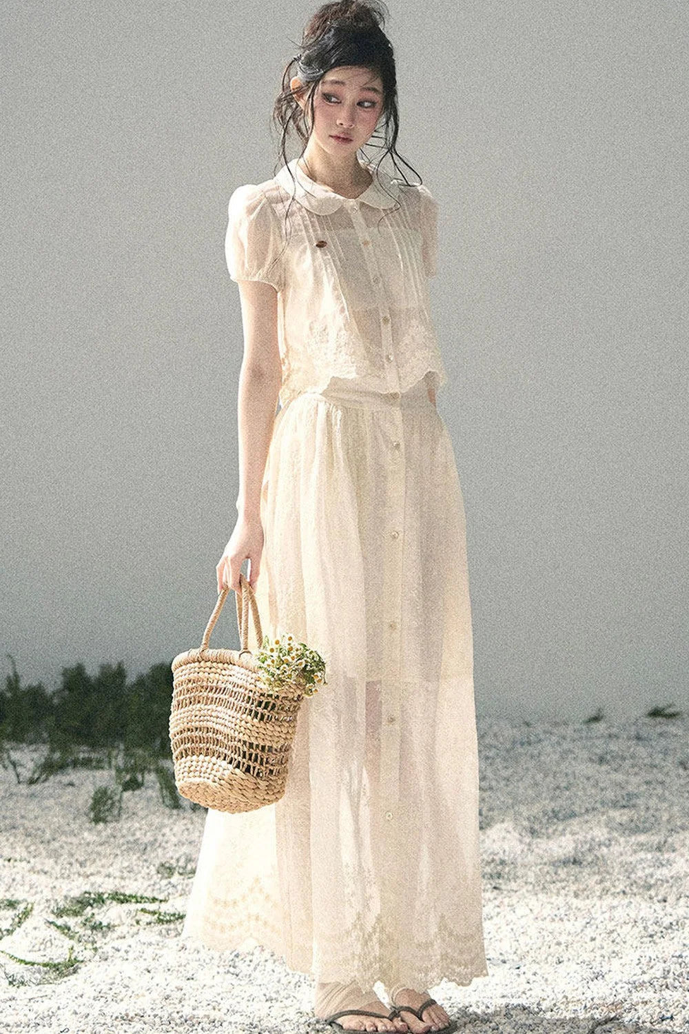 French Floral Lace Two-Piece Set-Up