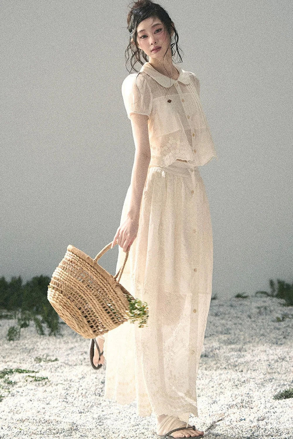 French Floral Lace Two-Piece Set-Up