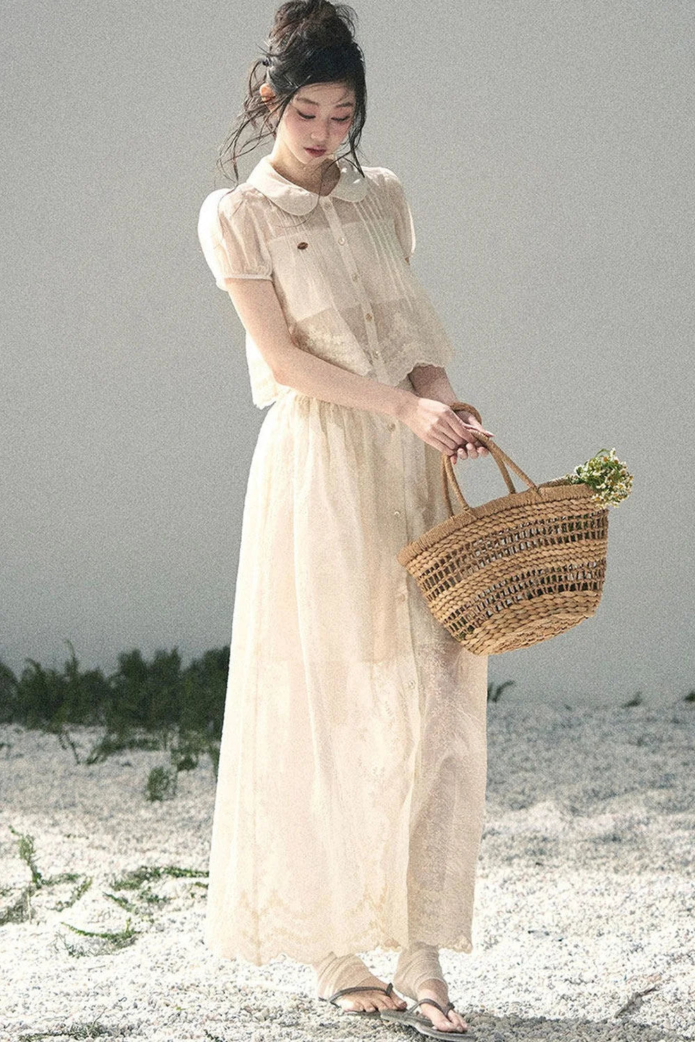 French Floral Lace Two-Piece Set-Up