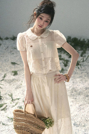 French Floral Lace Two-Piece Set-Up