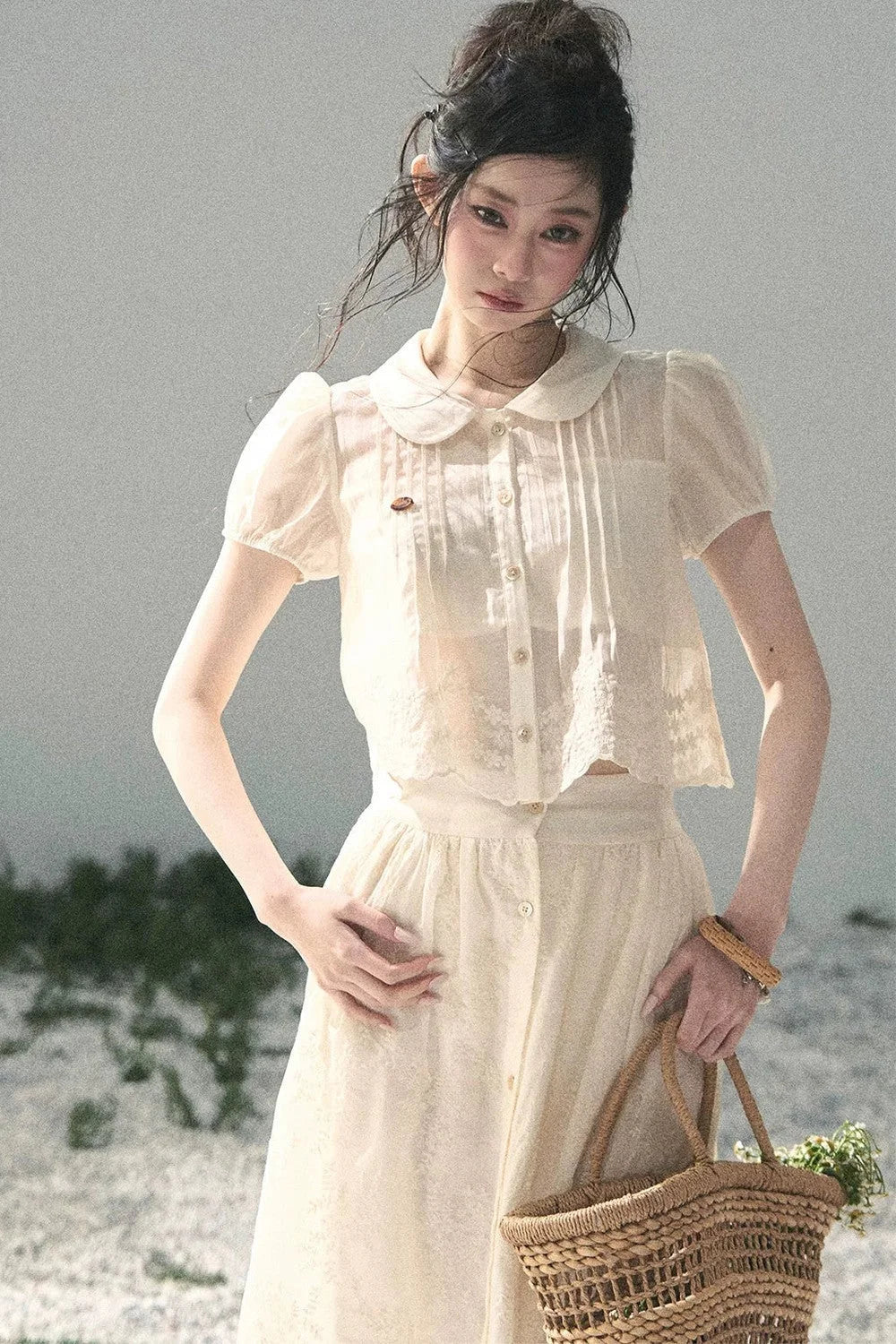 French Floral Lace Two-Piece Set-Up