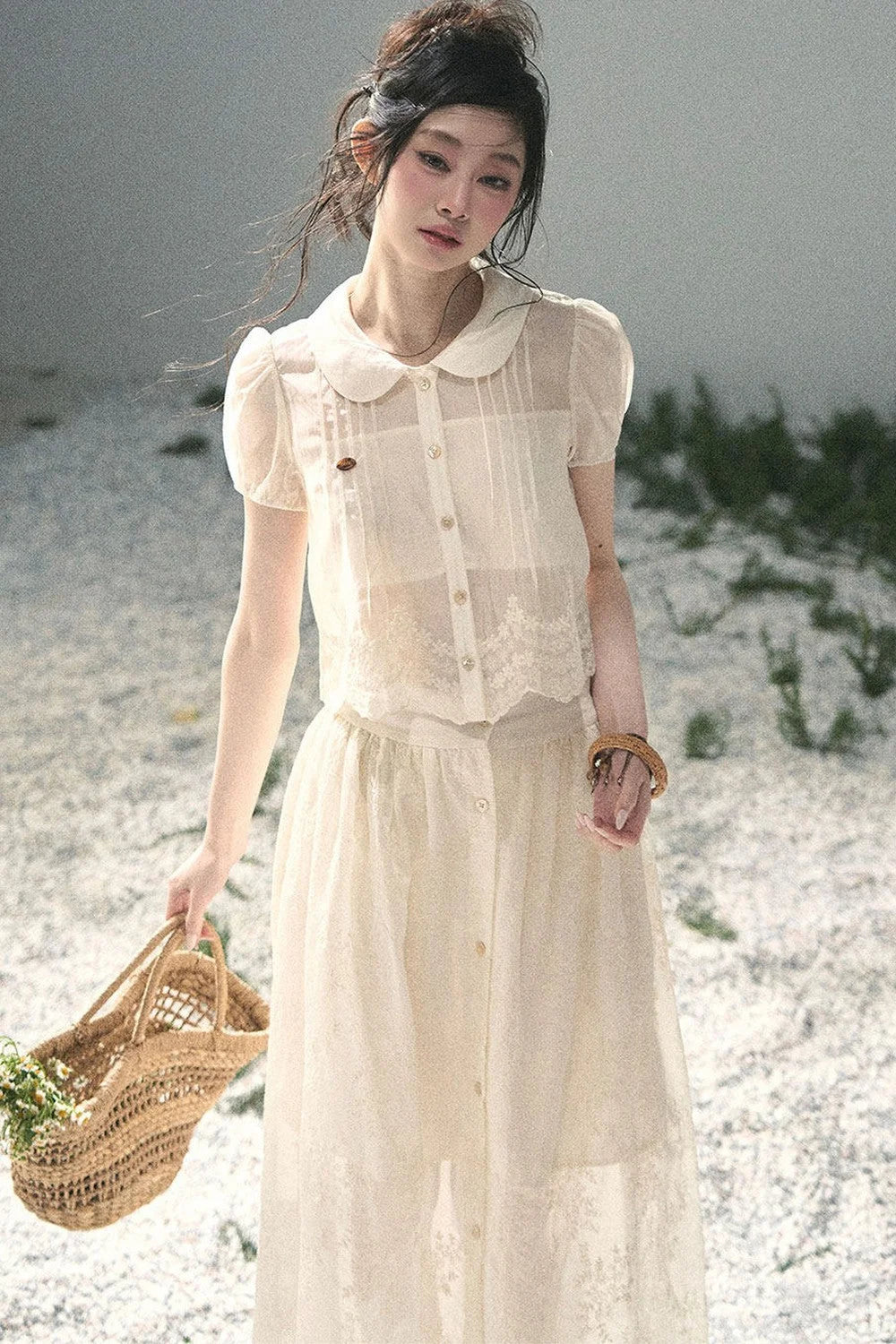 French Floral Lace Two-Piece Set-Up