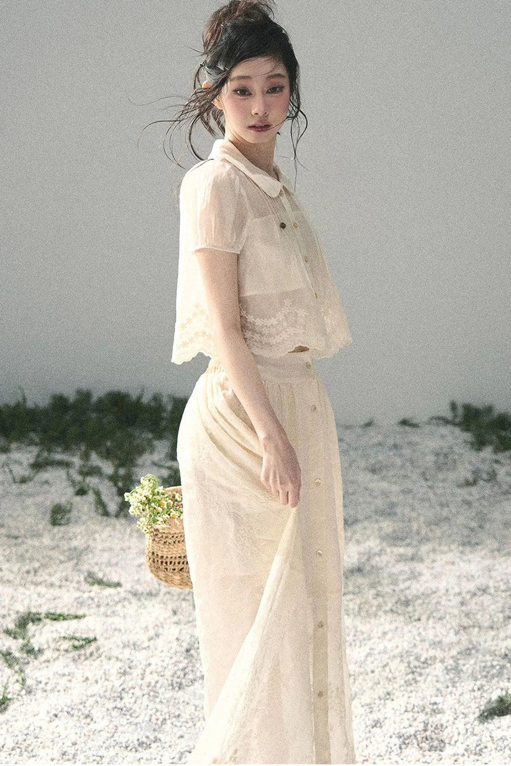 French Floral Lace Two-Piece Set-Up