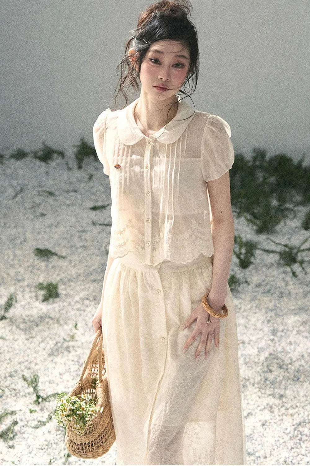 French Floral Lace Two-Piece Set-Up