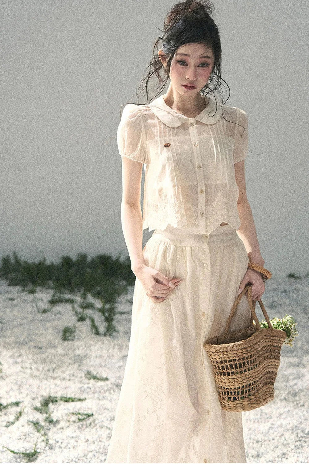 French Floral Lace Two-Piece Set-Up