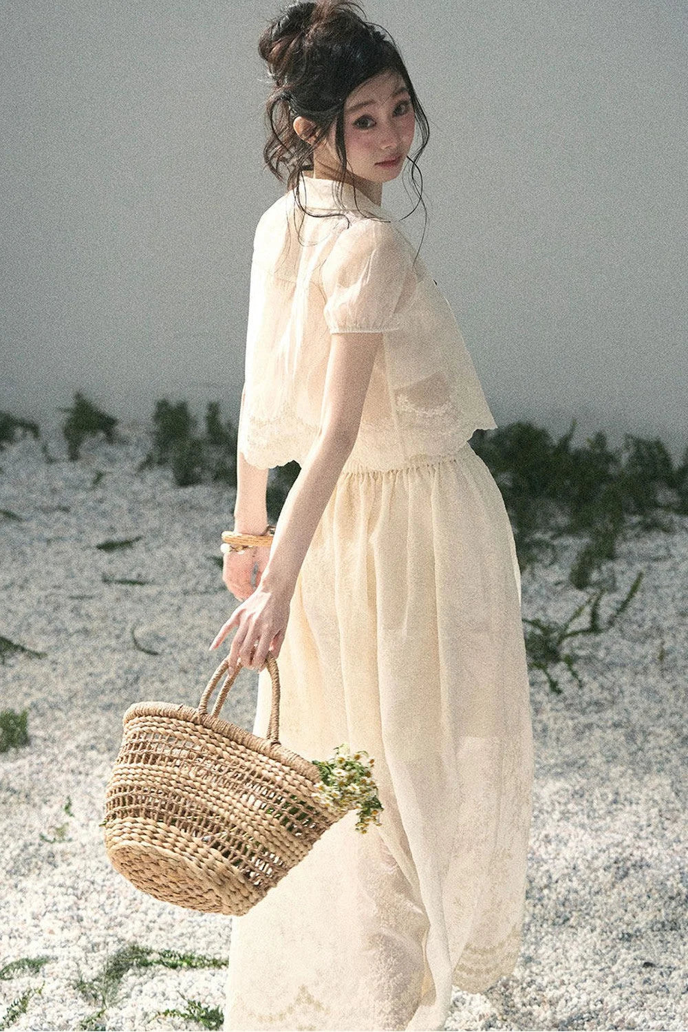 French Floral Lace Two-Piece Set-Up