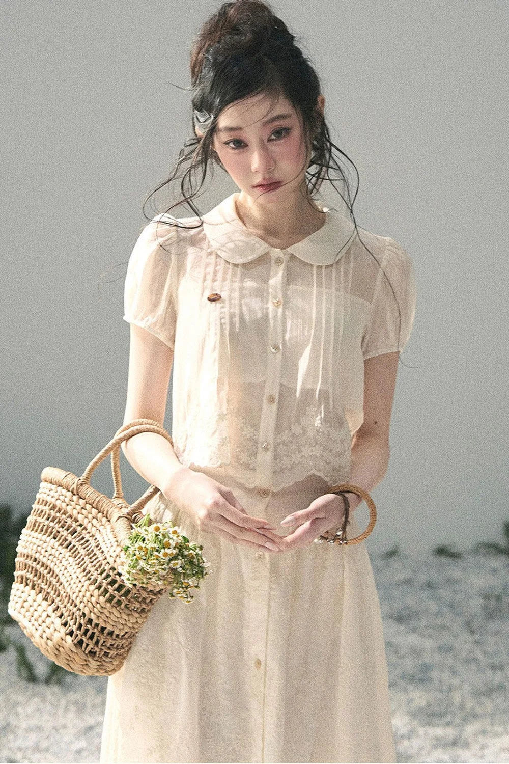French Floral Lace Two-Piece Set-Up