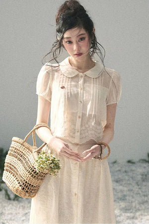 French Floral Lace Two-Piece Set-Up