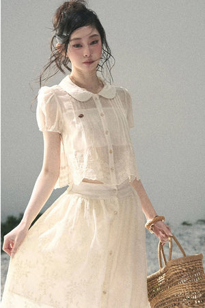 French Floral Lace Two-Piece Set-Up