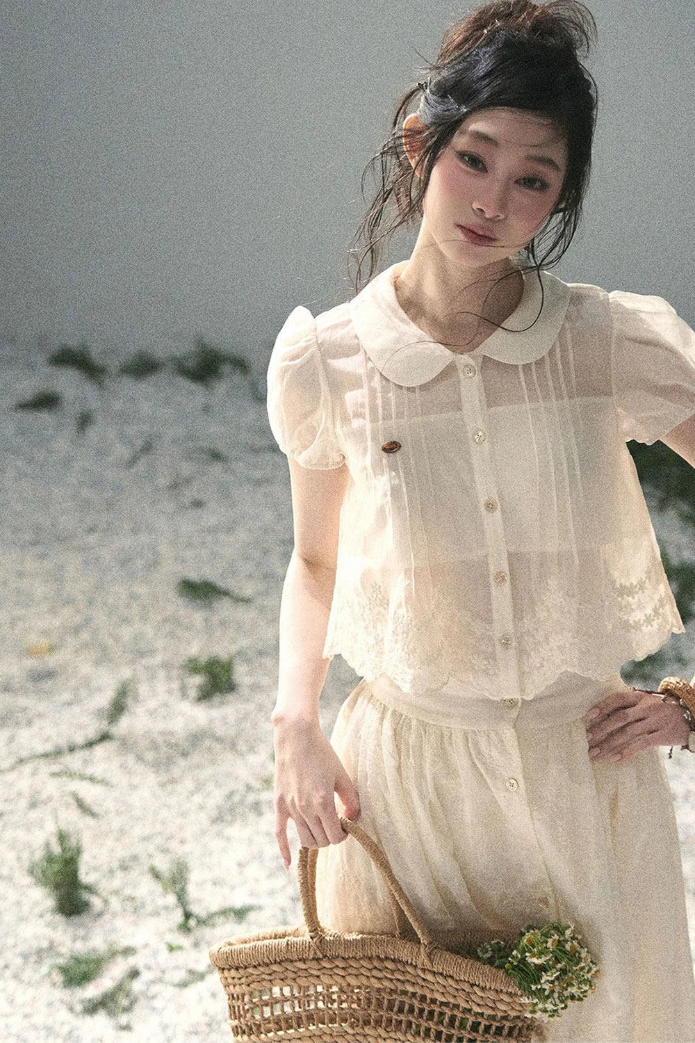 French Floral Lace Two-Piece Set-Up