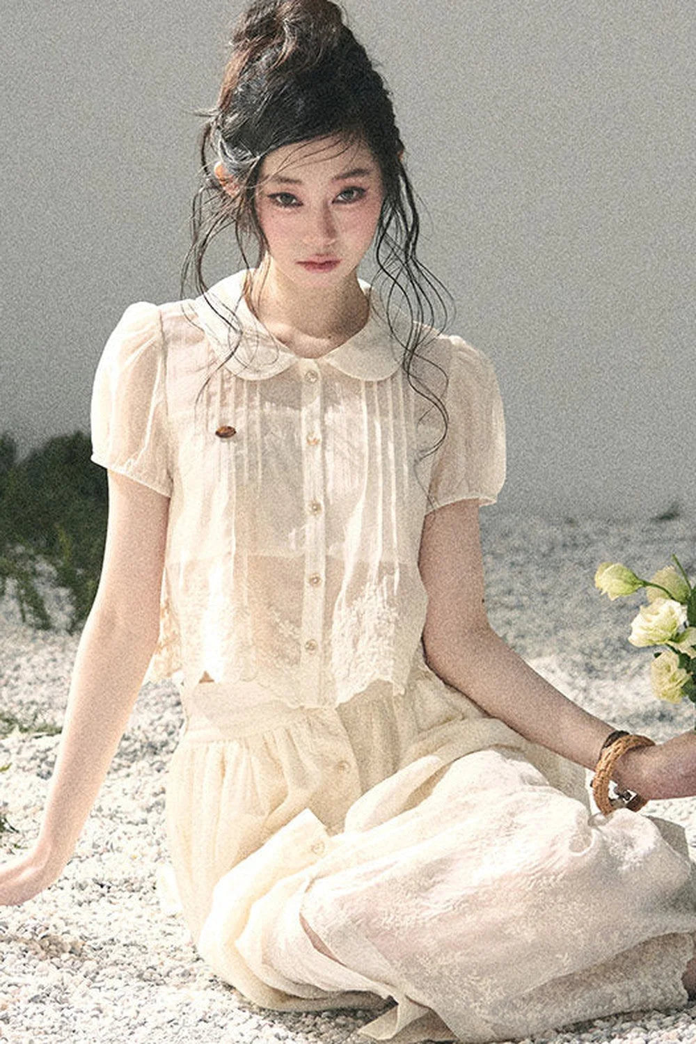 French Floral Lace Two-Piece Set-Up