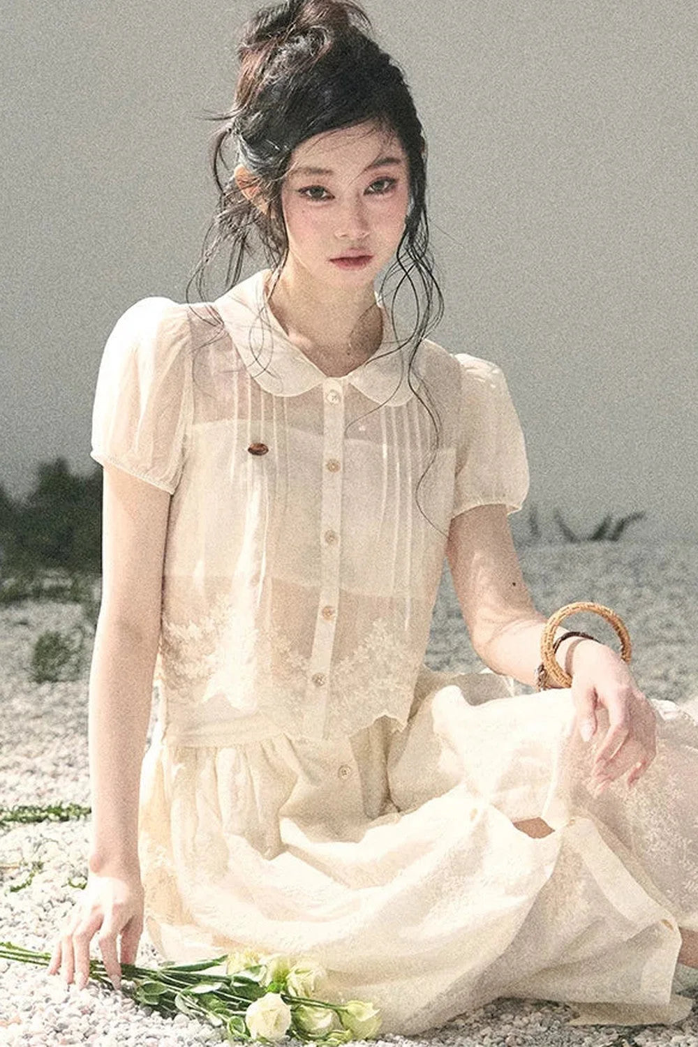 French Floral Lace Two-Piece Set-Up