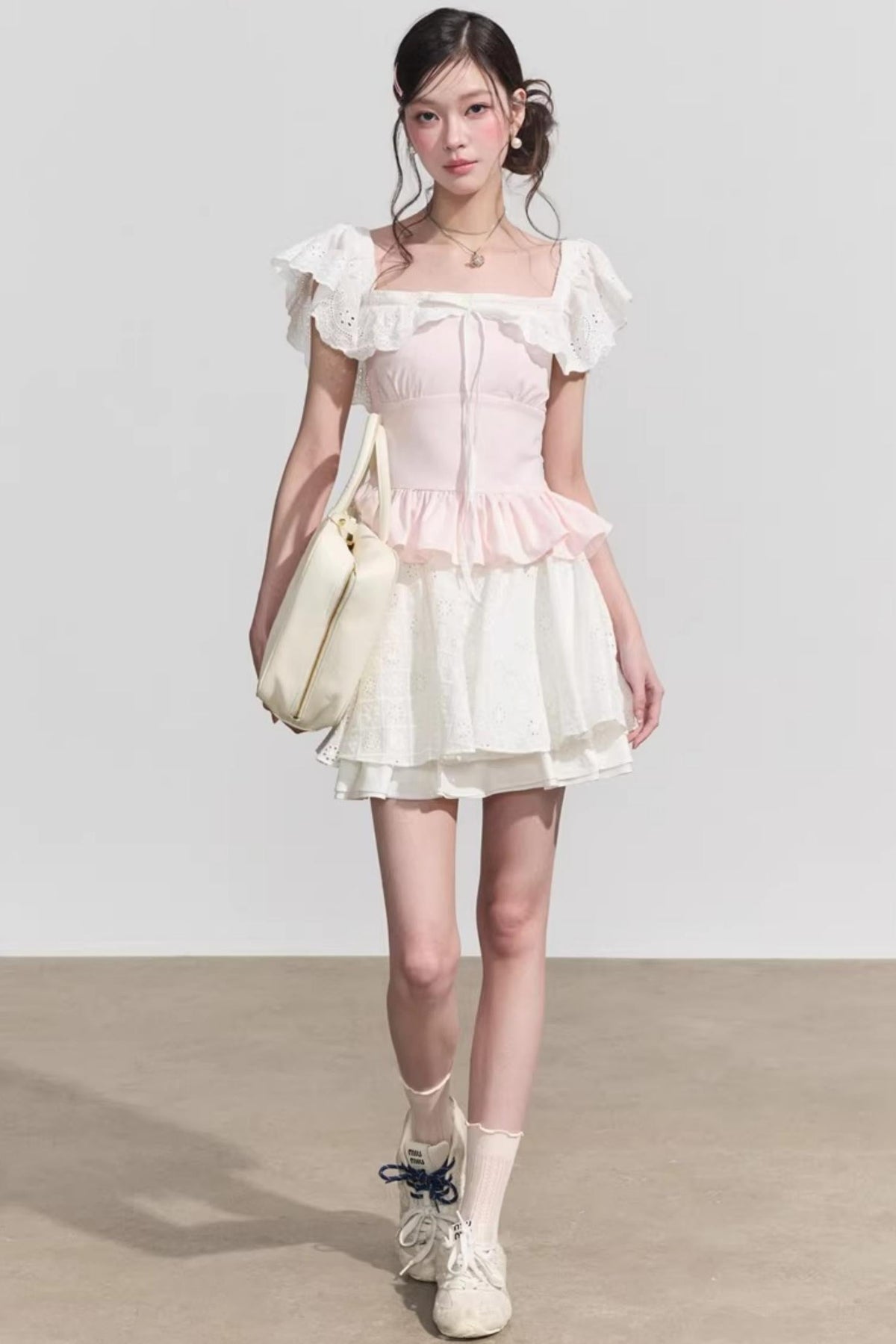 French Floral Ruffle Blouse