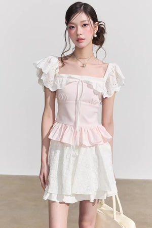 French Floral Ruffle Blouse