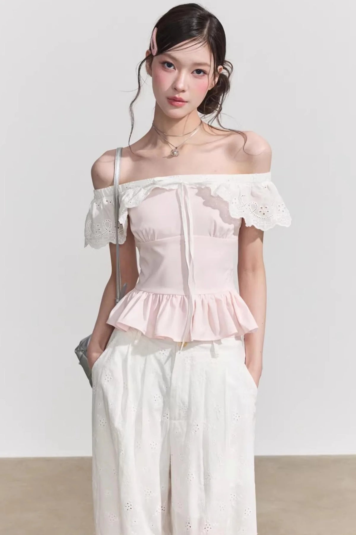 French Floral Ruffle Blouse
