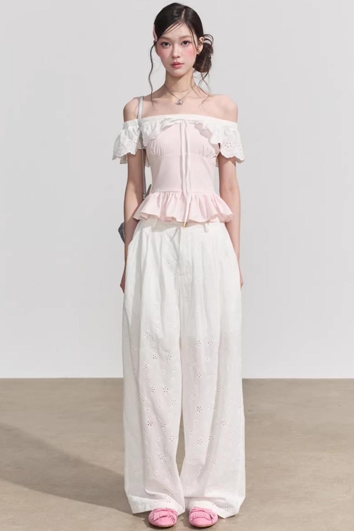 French Floral Ruffle Blouse