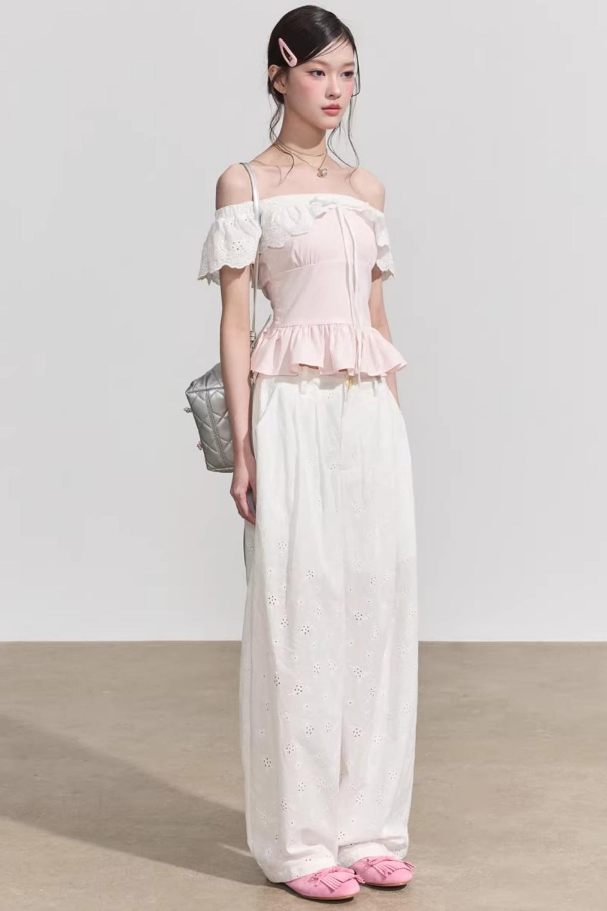 French Floral Ruffle Blouse