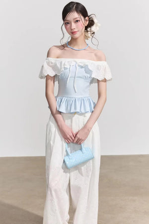 French Floral Ruffle Blouse