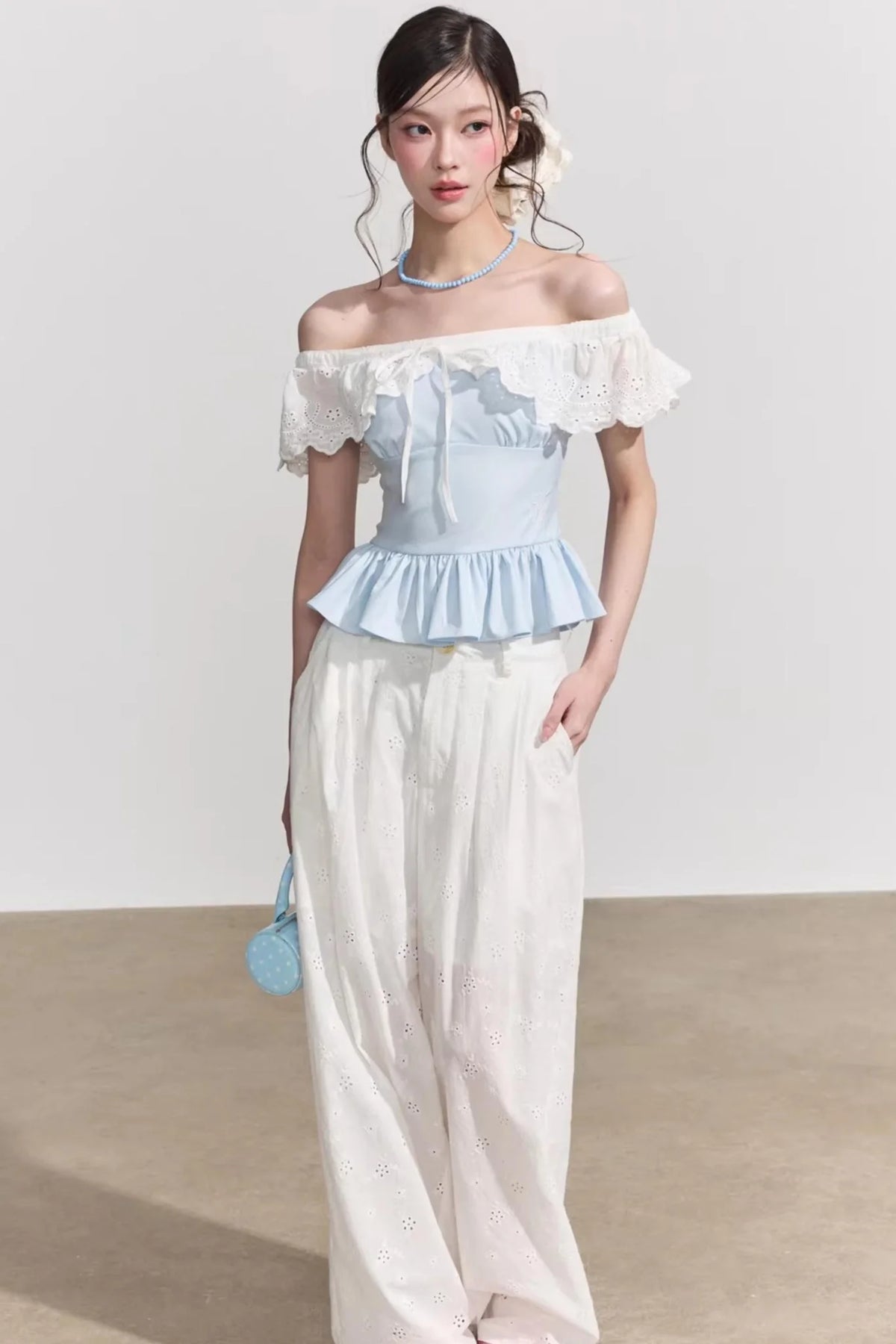 French Floral Ruffle Blouse